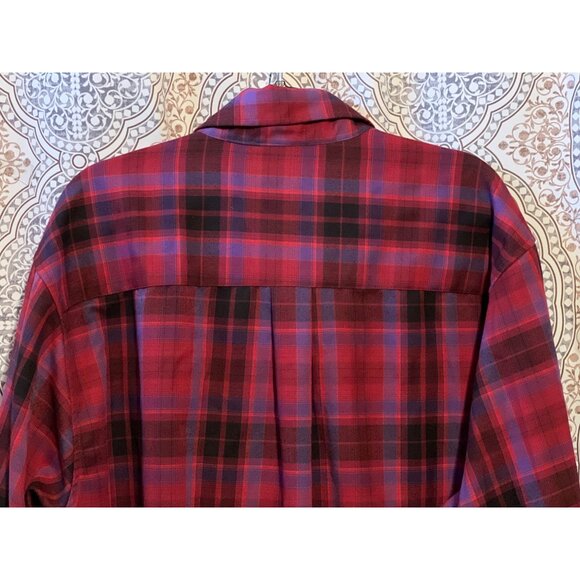 Dixxon Mens Red & Black Plaid Long Sleeve Flannel Shirt 2X Snap Buttons - Picture 5 of 11